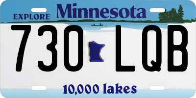 MN license plate 730LQB