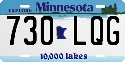 MN license plate 730LQG