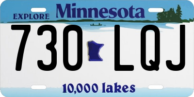 MN license plate 730LQJ