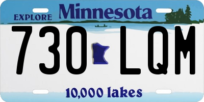 MN license plate 730LQM