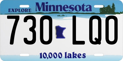MN license plate 730LQO