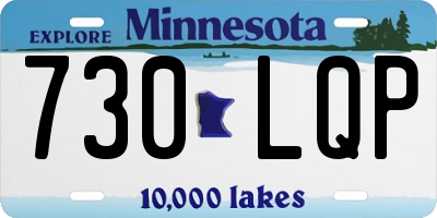 MN license plate 730LQP