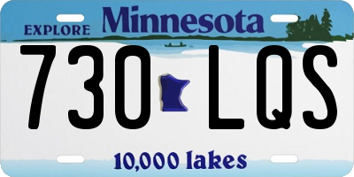 MN license plate 730LQS
