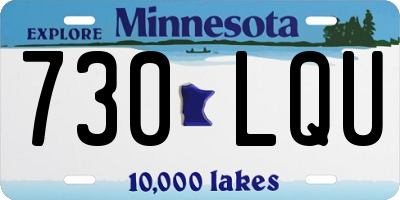 MN license plate 730LQU
