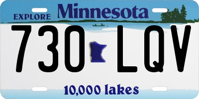 MN license plate 730LQV