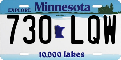 MN license plate 730LQW