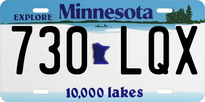 MN license plate 730LQX
