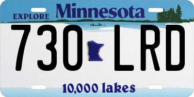 MN license plate 730LRD