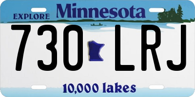 MN license plate 730LRJ