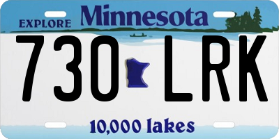 MN license plate 730LRK