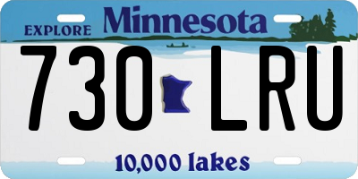 MN license plate 730LRU