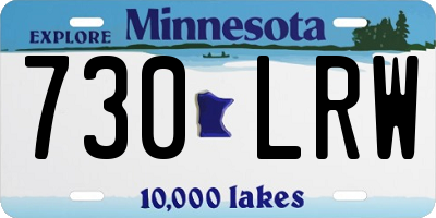 MN license plate 730LRW