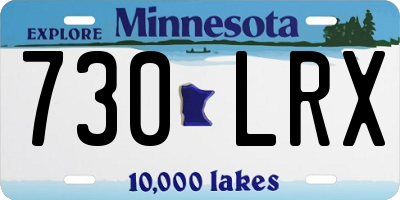 MN license plate 730LRX