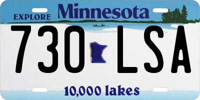 MN license plate 730LSA