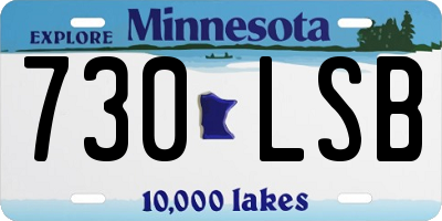 MN license plate 730LSB
