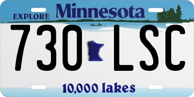 MN license plate 730LSC