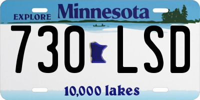 MN license plate 730LSD
