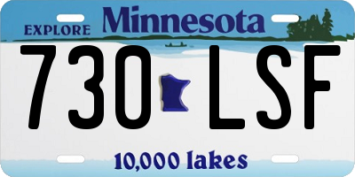 MN license plate 730LSF