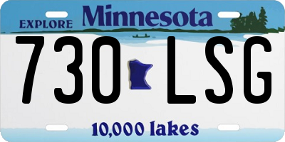 MN license plate 730LSG