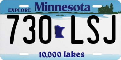 MN license plate 730LSJ