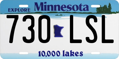 MN license plate 730LSL