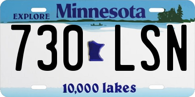 MN license plate 730LSN