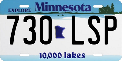 MN license plate 730LSP