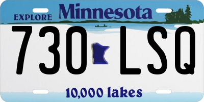 MN license plate 730LSQ