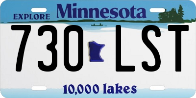 MN license plate 730LST