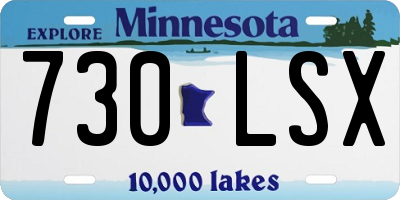 MN license plate 730LSX