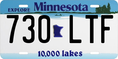 MN license plate 730LTF