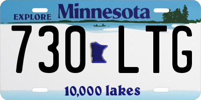 MN license plate 730LTG