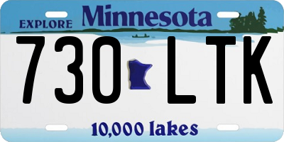 MN license plate 730LTK