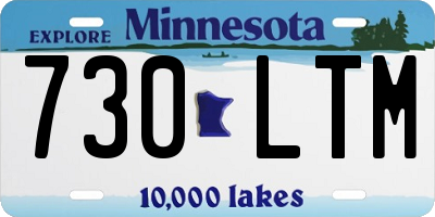 MN license plate 730LTM
