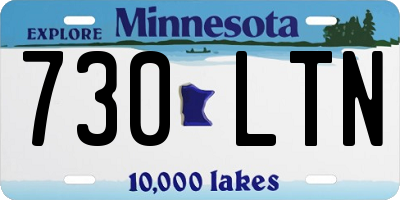 MN license plate 730LTN