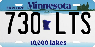 MN license plate 730LTS