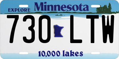 MN license plate 730LTW
