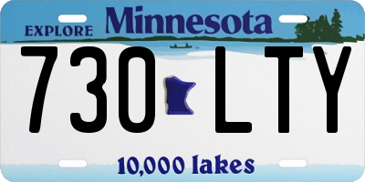 MN license plate 730LTY
