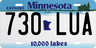 MN license plate 730LUA
