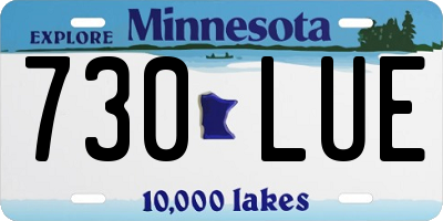 MN license plate 730LUE