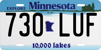 MN license plate 730LUF