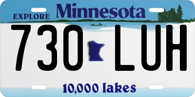 MN license plate 730LUH