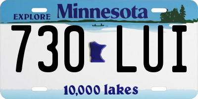 MN license plate 730LUI