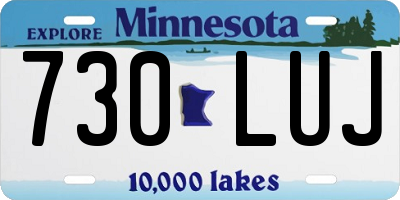 MN license plate 730LUJ