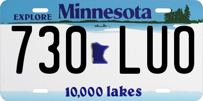 MN license plate 730LUO