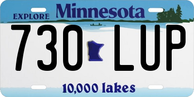 MN license plate 730LUP