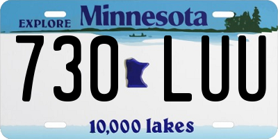 MN license plate 730LUU