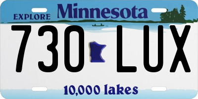 MN license plate 730LUX