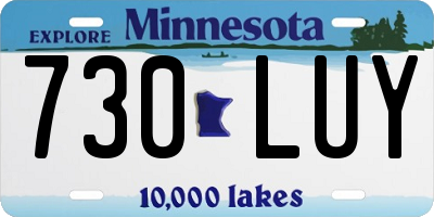 MN license plate 730LUY
