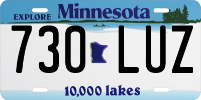 MN license plate 730LUZ